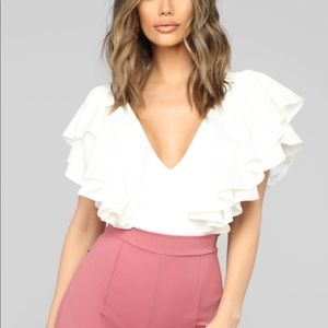 White Fashion Nova bodysuit